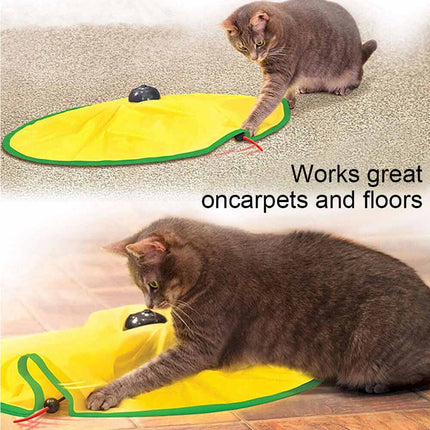 Electronic Interactive Rotating Undercover Mouse Cat Toy with Meow & Puzzle