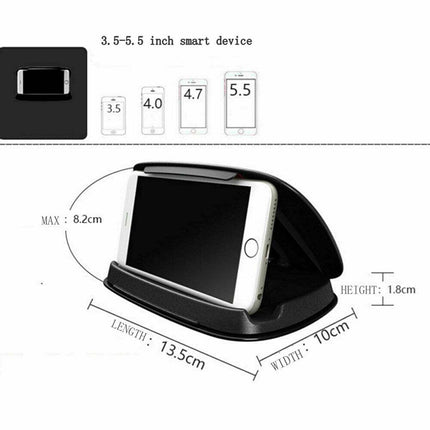 Universal Car Phone Holder [3-6 Inch] - Anti-Slip Dash Mount for GPS & Easy One-Hand Use
