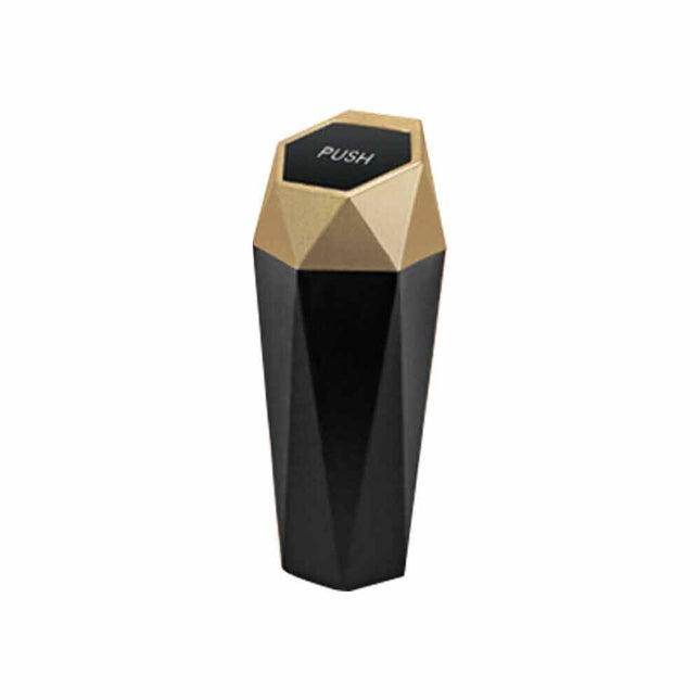 Mini Car Trash Can with Lid - Portable Auto Garbage Bin, Push-Button Lid & Leak-Proof Design