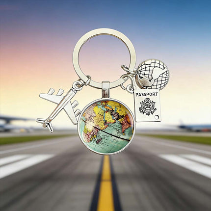 World Traveler Keyring – Souvenir Charm Collection for Luggage, Ideal Gift for Wanderers