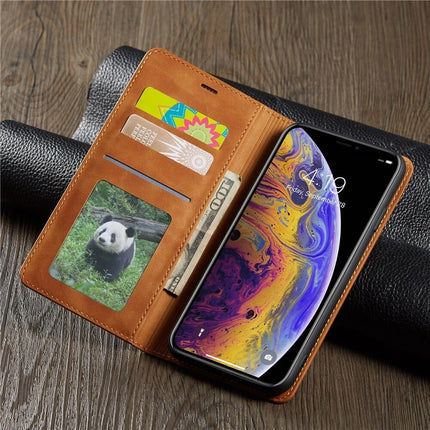 Premium Leather Magnetic Flip Wallet Case for iPhone 17