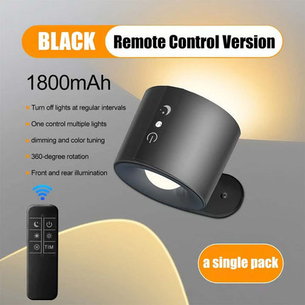 Rechargeable Magnetic LED Wall Sconce Night Lamp with Remote