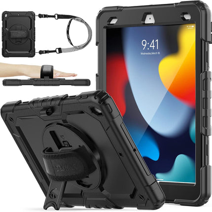 Rugged Shockproof Case for iPad 9/8/7th Gen 10.2" with Kid Holder