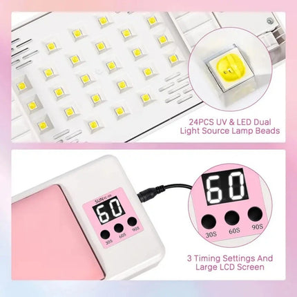Foldable LED UV Nail Lamp for Gel Polish Curing, Professional Nail Dryer