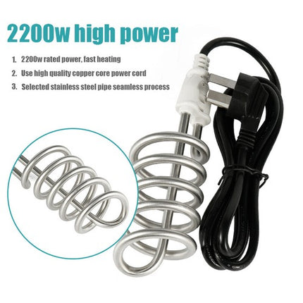 Portable Stainless Steel Travel Immersion Water Heater for Hot Drinks