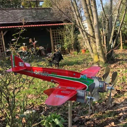 Compass Weather Vane Airplane Wind Spinner Garden Decor
