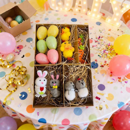 Easter Carrot Egg Bunny Chick Decor Set | Plastic & Felt Party Supplies