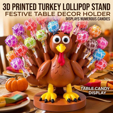 3D Printed Thanksgiving Turkey Lollipop Holder Stand & Candy Display