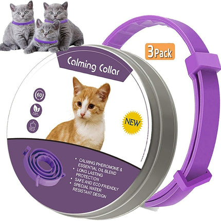 Calming Collar for Cats 3 Pack, Natural Lavender & Pheromone