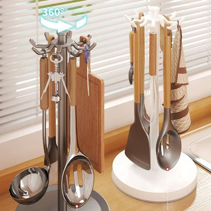Rotatable Kitchen Tool Holder for Spoon, Spatula, Whisks