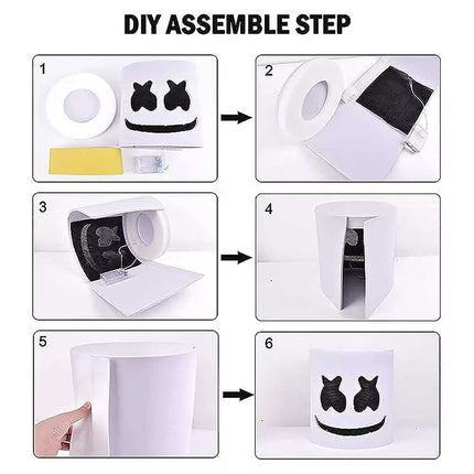 DJ Face Mask Helmet Cosplay Marshmallow Music Party Costume Mask