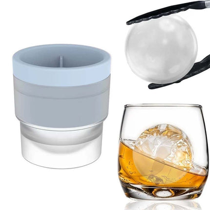 4X Large Ice Ball Maker, Silicone Sphere Mold for Whiskey, Round Ice Cube Tray for Party