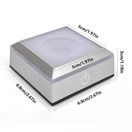 Square/Round 3D LED Light Base Stand for Crystal Art Glass Display