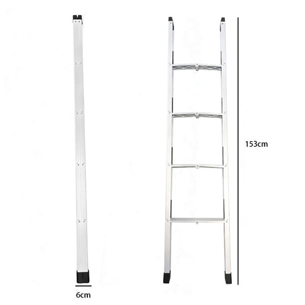 Caravan Ladder 4-Step, Heavy Duty Aluminum Folding Steps with Non-Slip Rungs for RV Camper Trailer