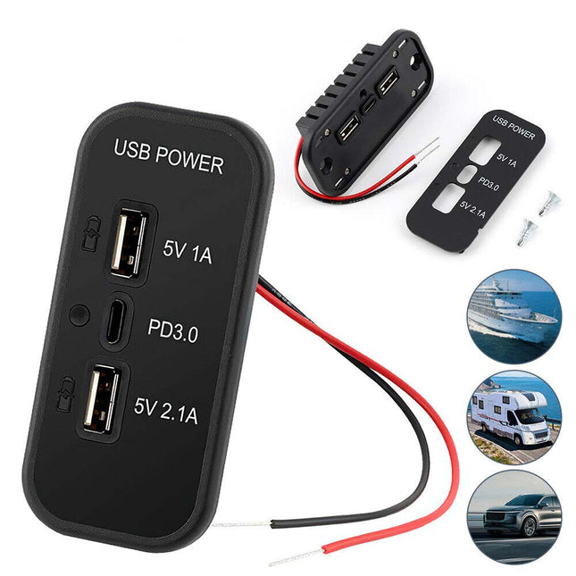 30W PD + QC 3.0 USB Car Charger, 12V/24V Fast Charging Adapter for Car/Truck, 36W Total Output