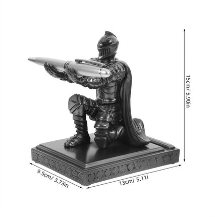 Resin Medieval Knight Soldier Pen Holder Office Desk Decor Warrior
