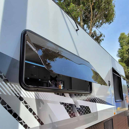 RV Window Locking Handle with Gas Strunt | for 350x1200mm Push-Out Windows | Easy Install & Secure Ventilation