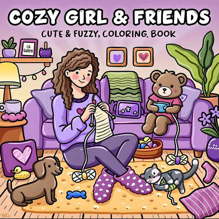 Bold & Easy Cozy Girl and Friends Coloring Book – Adult Relaxation Patterns