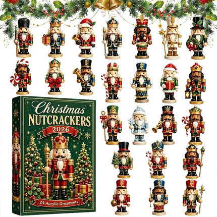 2026 Nutcracker Advent Calendar 24-Day Christmas Countdown 2D Acrylic Gift