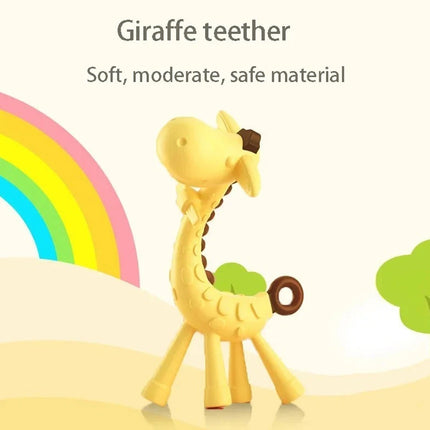 3Pcs Baby Silicone Teething Toothbrush Giraffe Shape BPA-Free Soft Chew Toy for Infants Teething Relief