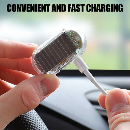 2-Pack Solar-Powered Dummy Alarm LED Flashing Lights - Car Anti-Theft Security & Night Warning Blinker