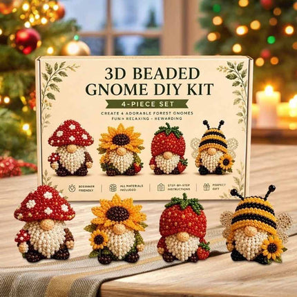 3D Beaded Gnome DIY Craft Kit for Kids Teens & Adults Handmade Bead Art Set