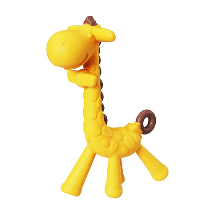 3Pcs Baby Silicone Teething Toothbrush Giraffe Shape BPA-Free Soft Chew Toy for Infants Teething Relief