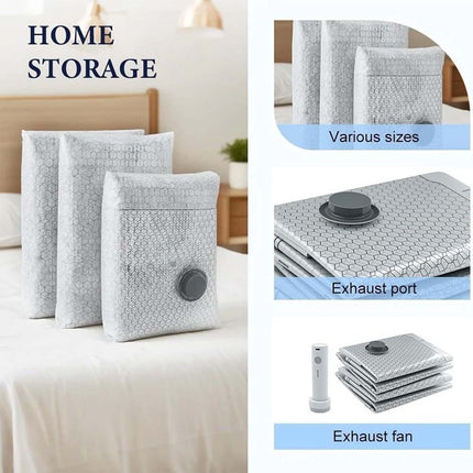 6-Pack Cordless Travel Vacuum Storage Bags with Rechargeable Pump for Clothes & Bedding