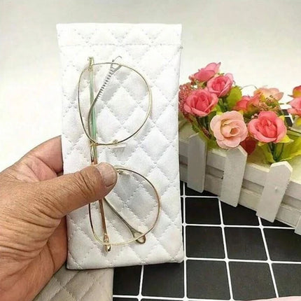 PU Leather Glasses Case Pouch with Spring Close for Sunglasses or Phone