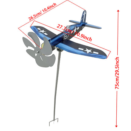 Compass Weather Vane Airplane Wind Spinner Garden Decor