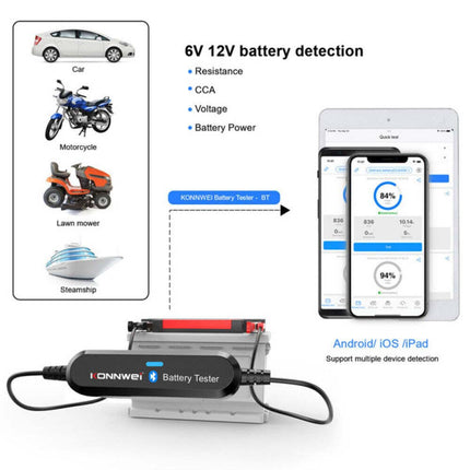 Car Battery Tester 12V - BK100 Digital Load Analyzer with Bluetooth for Smartphone