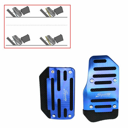2-Pack Non-Slip Car Pedal Covers for Gas & Brake - Universal Fit, Blue