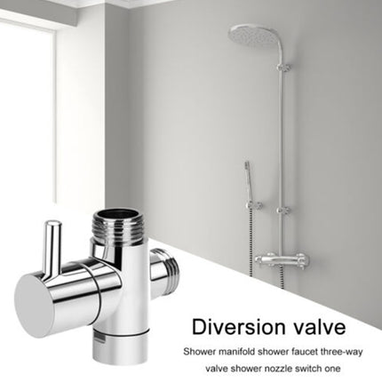 3-Way Copper Shower Diverter Valve - 1/2" Water Splitter Adapter for Faucet & Nozzle