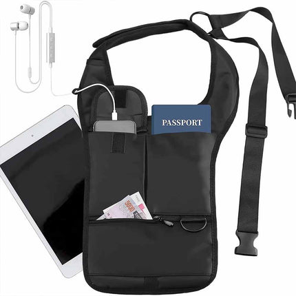 Anti-Pry Hidden Underarm Organizer Bag – Leather Case for Tablet, Cards, Men & Women
