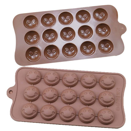 Silicone Chocolate Mould Smiley Face Ice Tray Cake Jelly Candy Cookie Baking