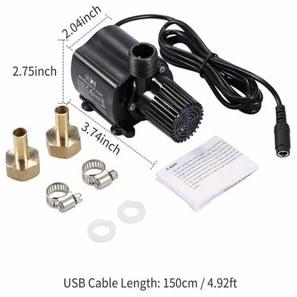 DC 12V Brushless Submersible Water Pump 500L/H for Aquarium & Fish Pond