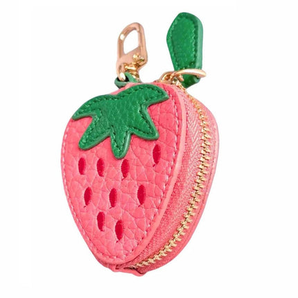 Strawberry Coin Purse Keychain Leather Small Bag Charm