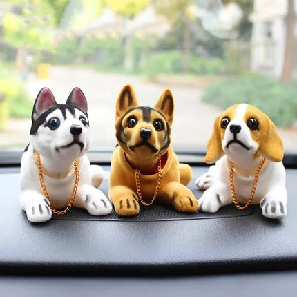 Puppy Dog Toy Swing Head Bobble Nodding Shiba Husky Car Home Decor Gift