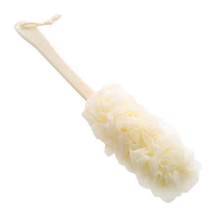 Long Handle Bath Brush with Soft Mesh Sponge & Body Puff