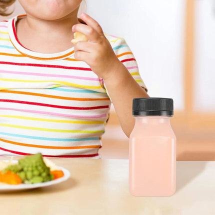 10PCS 4oz Mini Clear Juice Bottles – Food Grade PET Plastic