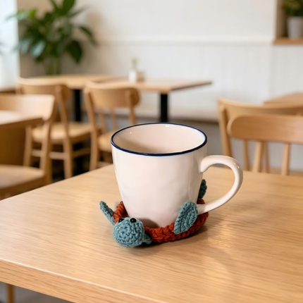 Handmade Crochet 3D Animal Coaster Cute Knitted Mug Rug Round Drink Mat