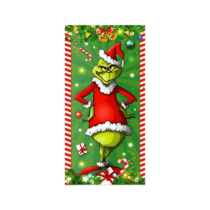 Grinch Christmas Porch Sign Door Banner Holiday Decoration