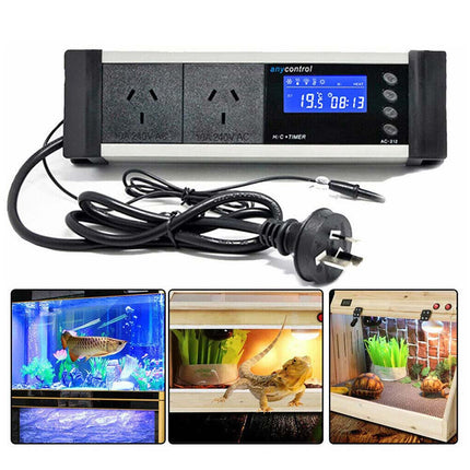 LCD Digital Day/Night Timer Temperature Thermostat for Reptile Aquarium