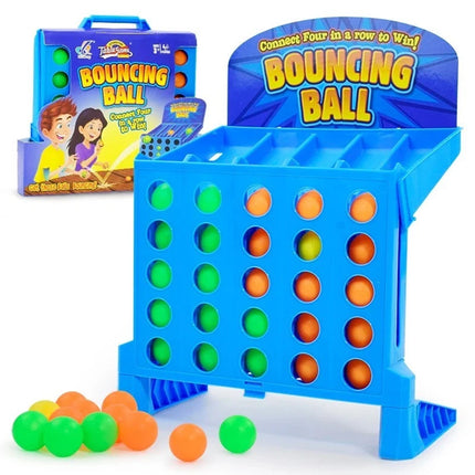 Connect 4 Shots Fast Bounce Ball Travel Game Row Grid Challenge Family Fun