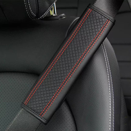 2PCS Leather-Embossed Seat Belt Shoulder Pad Covers