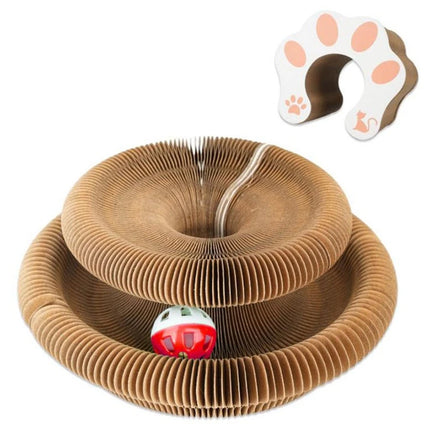 Transformable Cat Toy Set: Wear-Resistant Ball & Scratch Pad, Interactive Kitty Kurlz Play Mat