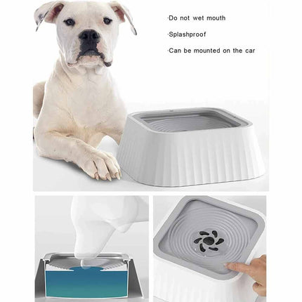 1.5L Non-Spill Splash Proof Anti-Slip Dog Water Bowl for Car & Home