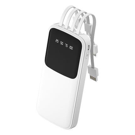 Slim 10000/20000mAh Power Bank with Built-in Cable, 3C Certified