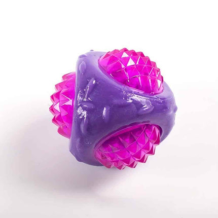 3Pcs Flashing Squeaky Dog Ball – Glows in Dark, Tough Toy