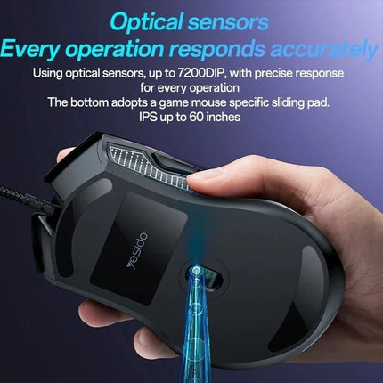 Wired RGB Gaming Mouse | 7200 DPI, 6 Programmable Buttons, Optical Sensor for PC/Laptop
